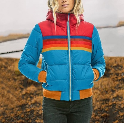 Roswitha - Retro parkas med hette i fuskepels til dame